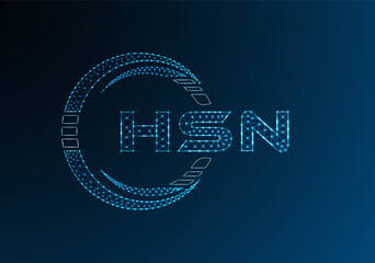HSN low poly letter logo vector design. HSN lower poly logo design.