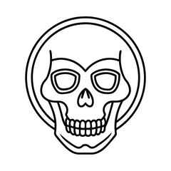harley skull line art