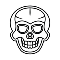harley skull line art