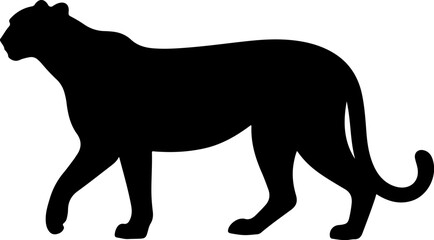 Cheetah silhouette and line art Vector