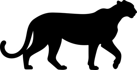 Cheetah silhouette and line art Vector
