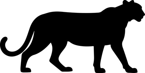 Cheetah silhouette and line art Vector