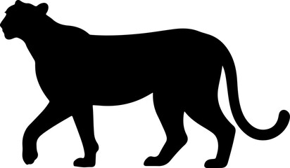 Cheetah silhouette and line art Vector