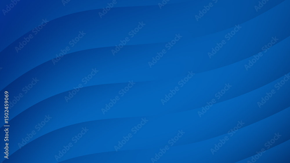 Poster abstract design with flowing, layered lines in deep blue.