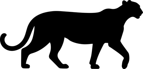 Cheetah silhouette and line art Vector