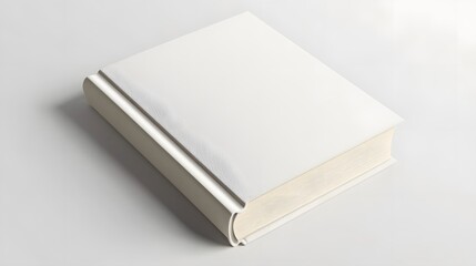 Blank Book Mockup: A clean, minimalist image showcasing a blank hardcover book, perfect for showcasing your book cover design or branding.