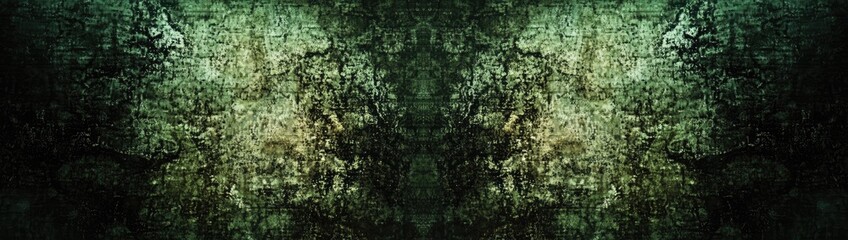 Obraz premium An abstract image of a textured, green and black background with a symmetrical pattern