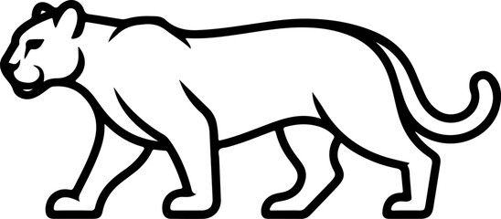 Cheetah silhouette and line art Vector
