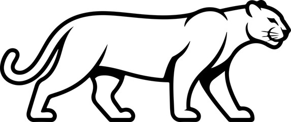 Cheetah silhouette and line art Vector