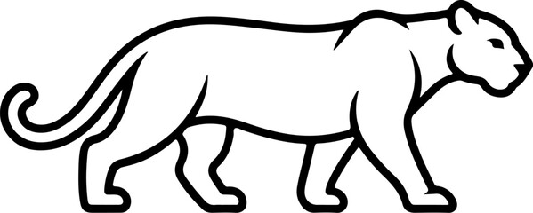 Cheetah silhouette and line art Vector