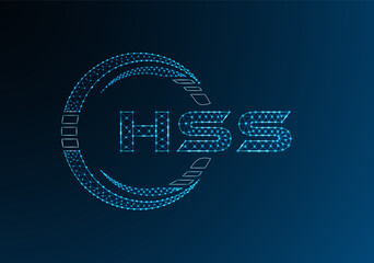 HSS low poly letter logo vector design. HSS lower poly logo design.