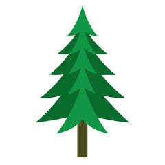 Obraz premium Pine-needle-tree Vector Minimal Nature Design on White Background