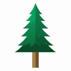 Fototapeta premium Pine-needle-tree Vector Minimal Nature Design on White Background