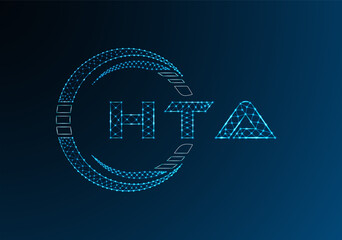 HTA low poly letter logo vector design. HTA lower poly logo design. © Anar