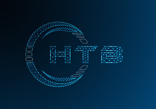HTB low poly letter logo vector design. HTB lower poly logo design.
