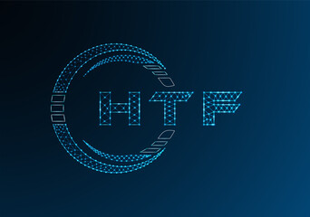 HTF low poly letter logo vector design. HTF lower poly logo design.