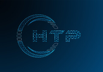 HTP low poly letter logo vector design. HTP lower poly logo design.