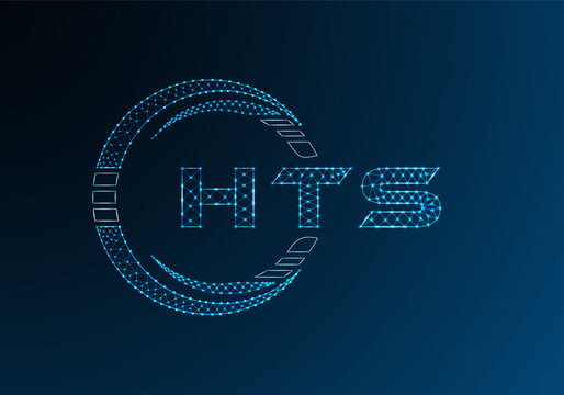 HTS low poly letter logo vector design. HTS lower poly logo design.
