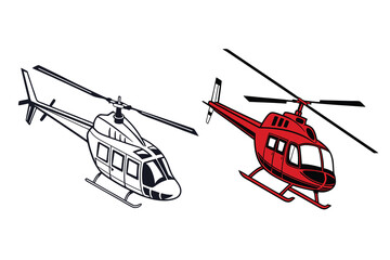Helicopter Silhouette Icon Vector Aviation and Aircraft Design