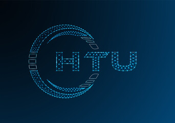 HTU low poly letter logo vector design. HTU lower poly logo design.
