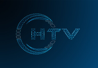 HTV low poly letter logo vector design. HTV lower poly logo design.