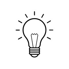 Stylized Glowing Light Bulb Silhouette Vector
