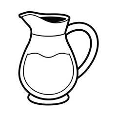pitcher of- iquid beverage vector