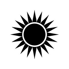 Sun Icon Vector Filled Outline Style