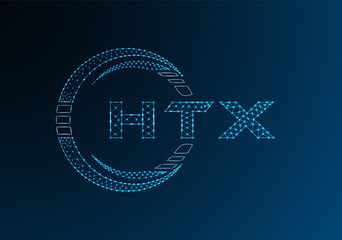 HTX low poly letter logo vector design. HTX lower poly logo design.