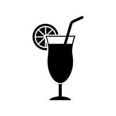 Tropical Cocktail Icon Vector Flat and Clean Look