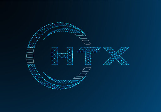 HTX low poly letter logo vector design. HTX lower poly logo design.