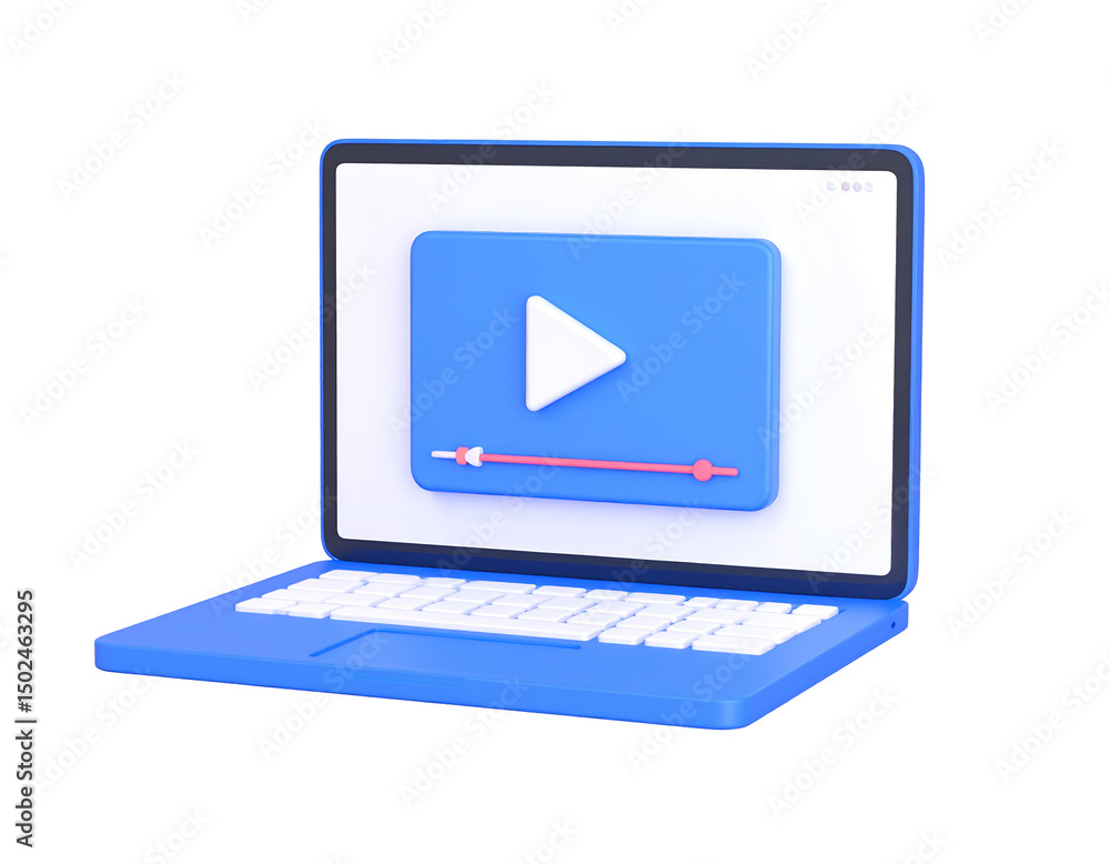 Aufkleber laptop displaying a video player interface