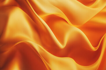 Obraz premium Gold satin fabric with soft folds, top view background