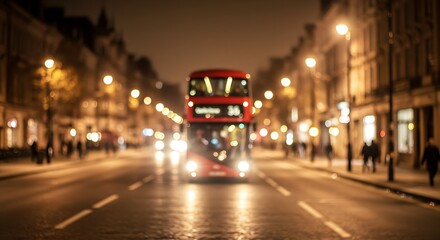 Fototapeta premium people in bokeh, street of London