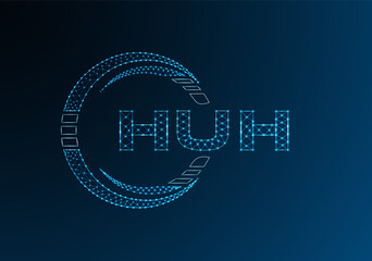 HUH low poly letter logo vector design. HUH lower poly logo design.