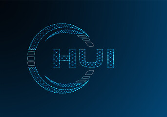 HUI low poly letter logo vector design. HUI lower poly logo design.