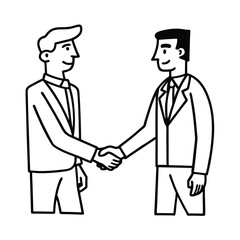 handshake between two figures in business attire  .eps
