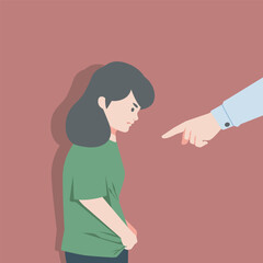 blamed girl illustration in isolated background