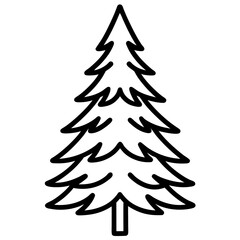 Obraz premium Winter-pine Vector Minimal Nature Design on White Background