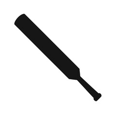 Silhouetted black cricket bat simple vector illustration on white background for sports and design