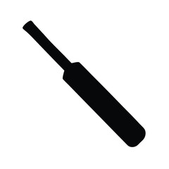 Simple and bold black cricket bat vector illustration for sports and recreation concepts