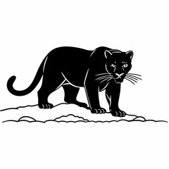 Obraz premium Vector illustration of an isolated domestic feline, a cute black cat, or a wild leopard, all young and adorable