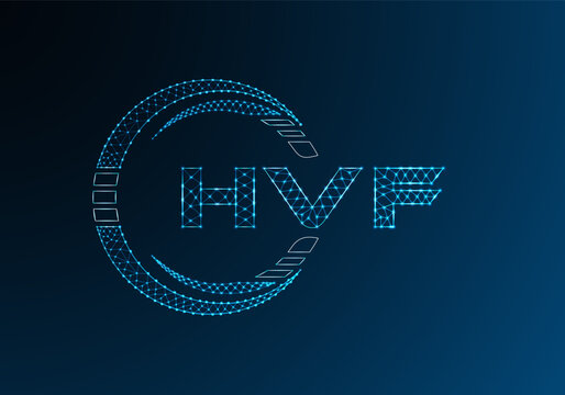 HVF low poly letter logo vector design. HVF lower poly logo design.