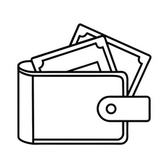 minimalist wallet with credit cards and cash outli.eps