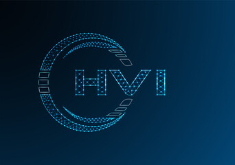 HVI low poly letter logo vector design. HVI lower poly logo design.