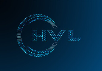 HVL low poly letter logo vector design. HVL lower poly logo design.
