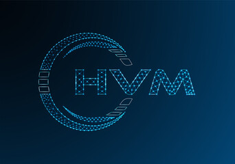 HVM low poly letter logo vector design. HVM lower poly logo design.