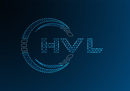 HVL low poly letter logo vector design. HVL lower poly logo design.