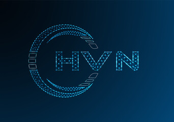 Naklejka premium HVN low poly letter logo vector design. HVN lower poly logo design.