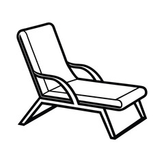 stylish lounge chair outline artwork